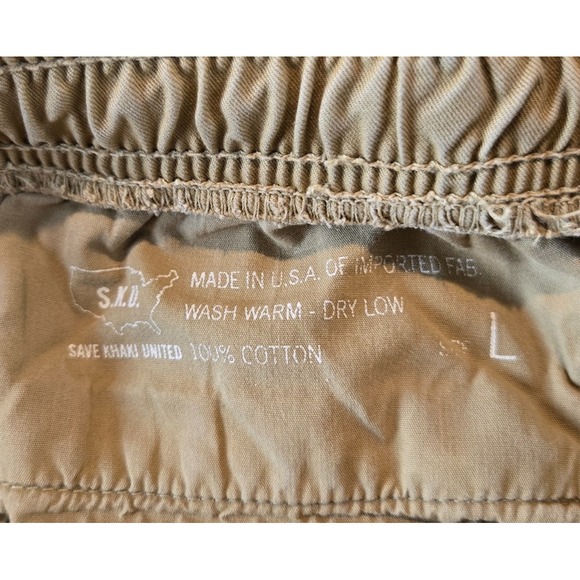 Save Khaki United Sku Twill Easy Chino Pants Men L Beige Drawstring Beach Surf - Picture 3 of 10